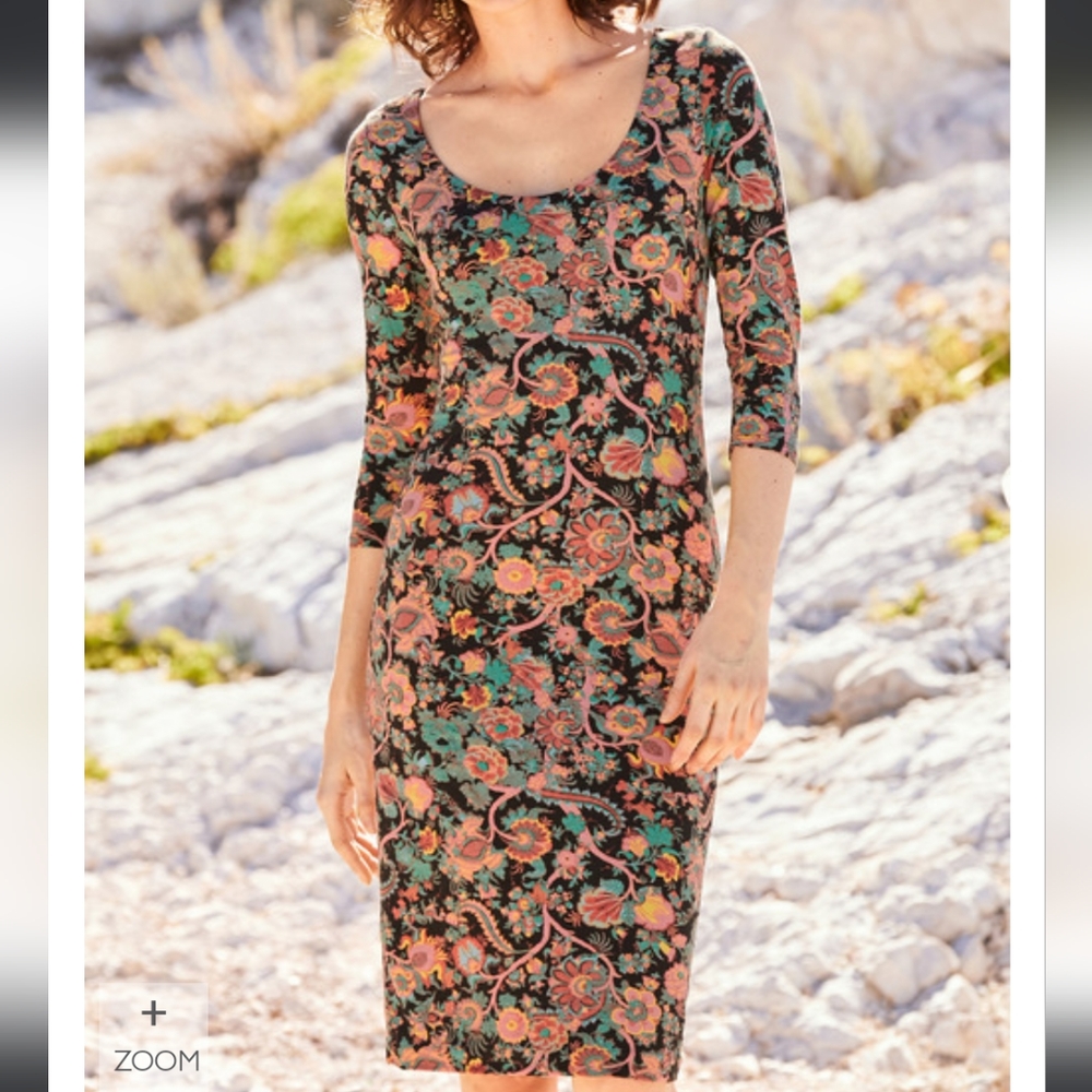 Peruvian Connection Indian Chintz Pima Cotton Dress